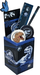 Gobelet avec fournitures scolaires JURASSIC WORLD