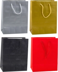 Sac cadeau à motif de carrés texturés 23 × 18 × 10 cm