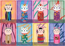 Puzzle maneki kokeshi 1000 pièces
