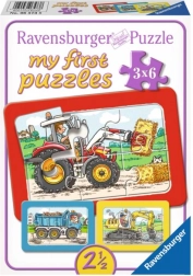 Mes premiers puzzles Engins de chantier 3×6 pièces RAVENSBURGER