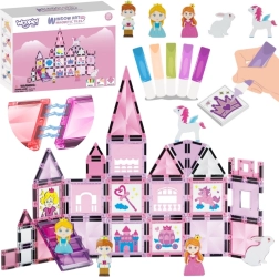 WOOPIE blocs de construction magnétiques château de princesse 50 pièces
