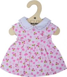 Bigjigs Toys robe rose avec des cœurs pour poupée 34 cm