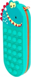 Trousse en silicone dinosaure avec surface pop-it