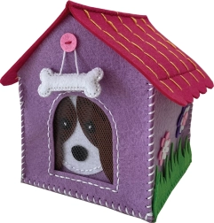 Boîtes en feutrine Petit chien violettes TOYS INN – kit de couture créatif pour enfants