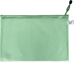 Pochette maillée zippée A5 verte