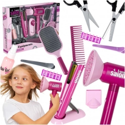 Set de coiffure pour enfants avec sèche-cheveux interactif et lisseur, 16 pièces