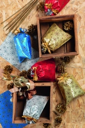 Sachet en cellophane avec motif flocon 20x32 cm