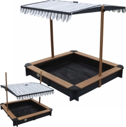 Bac à sable en bois avec toit réglable et bancs AXI