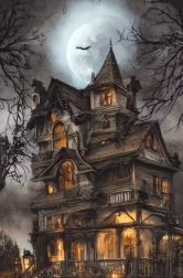 Peinture diamant maison hantée 30 × 40 cm