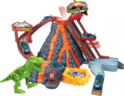 circuit automobile volcan avec voiture changeant de couleur