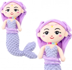 Sirène en Peluche avec Queue de Corail Violette 32cm
