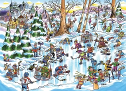 Puzzle DoodleTown : Ville du hockey - 1000 pièces