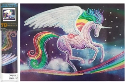 Peinture diamant 7D – licorne arc-en-ciel 30 × 40 cm