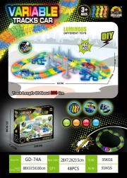 Circuit automobile lumineux de course VARIABLE, 165 pièces