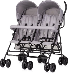 poussette pour jumeaux Chipolino Double Point Blackberry – parapluie léger