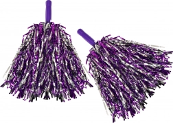 Bâtonnet pom-pom violet-argenté