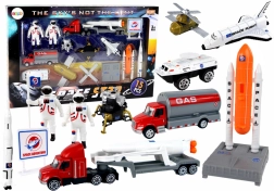 Set de figurines spatiales avec fusée et camion, 15 pièces