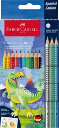 Crayons de couleur Faber-Castell Colour Grip Dinosaure 10+3