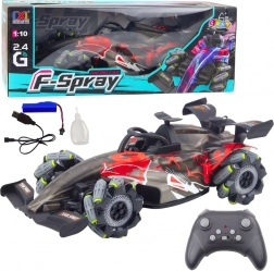 Voiture RC de course 1:10 avec lumières LED, vapeur d’eau et 2,4 GHz – rouge