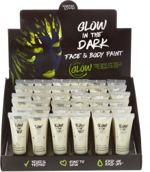 Peinture pour le visage et le corps brillants dans le noir