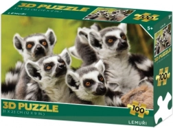 Puzzle 3D Lémuriens 100 pièces