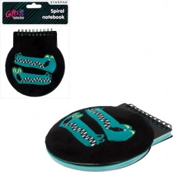 carnet en peluche crocodile