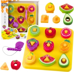Puzzle éducatif pour enfants – fruits géométriques à lacer