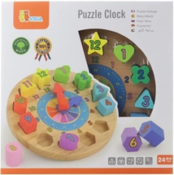 Horloge d’insertion en bois pour enfants