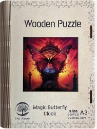 Puzzle en bois Tableau horloge papillon magique