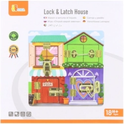 Tableau sensoriel en bois Maison Montessori avec verrous et loquets