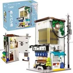 Set de construction CaDA boutique japonaise de brioches vapeur avec éclairage LED, 1108 pièces