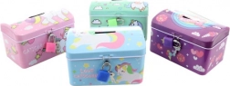Tirelire en métal licorne avec cadenas