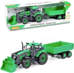 Tracteur avec remorque et chargeur Progress