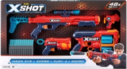 Ensemble de pistolets X-Shot Combo Hawk Eye + Xcess + Fury 4 + Micro