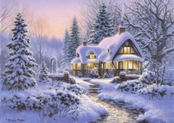 Puzzle Couverture d’hiver Wouldbie Cottage 500 pièces
