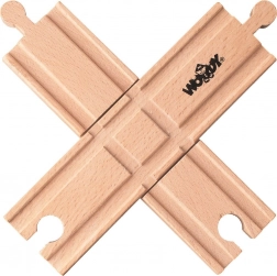 Croisement ferroviaire pour circuits de trains en bois