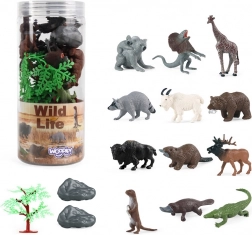 WOOPIE set de figurines d’animaux sauvages, 15 pcs