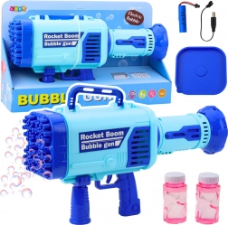 Pistolet à bulles électrique 64 ouvertures bleu