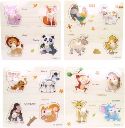 Puzzle encastrable en bois pour enfants, 15 x 15 cm