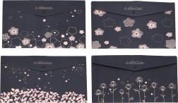 chemise porte-documents en plastique avec bouton-pression 33 × 23 cm – motif floral