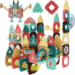 Jeu de construction magnétique 3D WOOPIE – circuit à billes 128 pièces