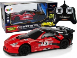 Voiture de sport R/C 1:24 Corvette C6.R rouge avec éclairage