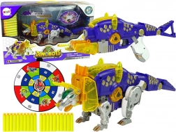 Dinobots Robotique Tir Triceratops Violet avec Cible