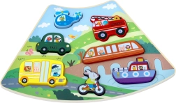 Puzzle en bois – moyens de transport, set connectable