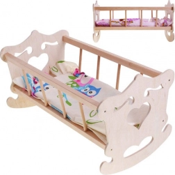 Berceau en bois pour poupée 50 cm + linge de lit ZA2021