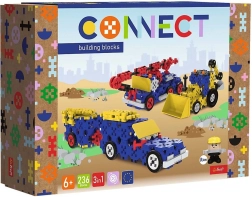 Coffret de construction 3-en-1 engins de chantier et SUV avec remorque TREFL Connect