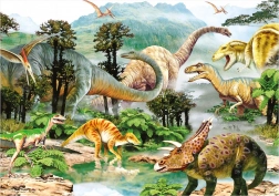 puzzle dino život dinosaurů 100 pièces XL