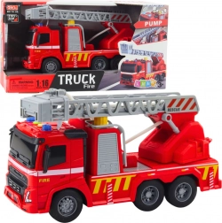 Camion de pompiers 1:16 avec pompe à eau, lumières et sons