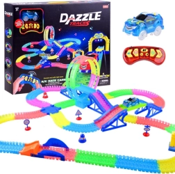 Circuit de course fluorescent avec télécommande et effets lumineux 6,56 m