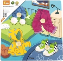 Viga puzzle en bois avec poignées vêtements
